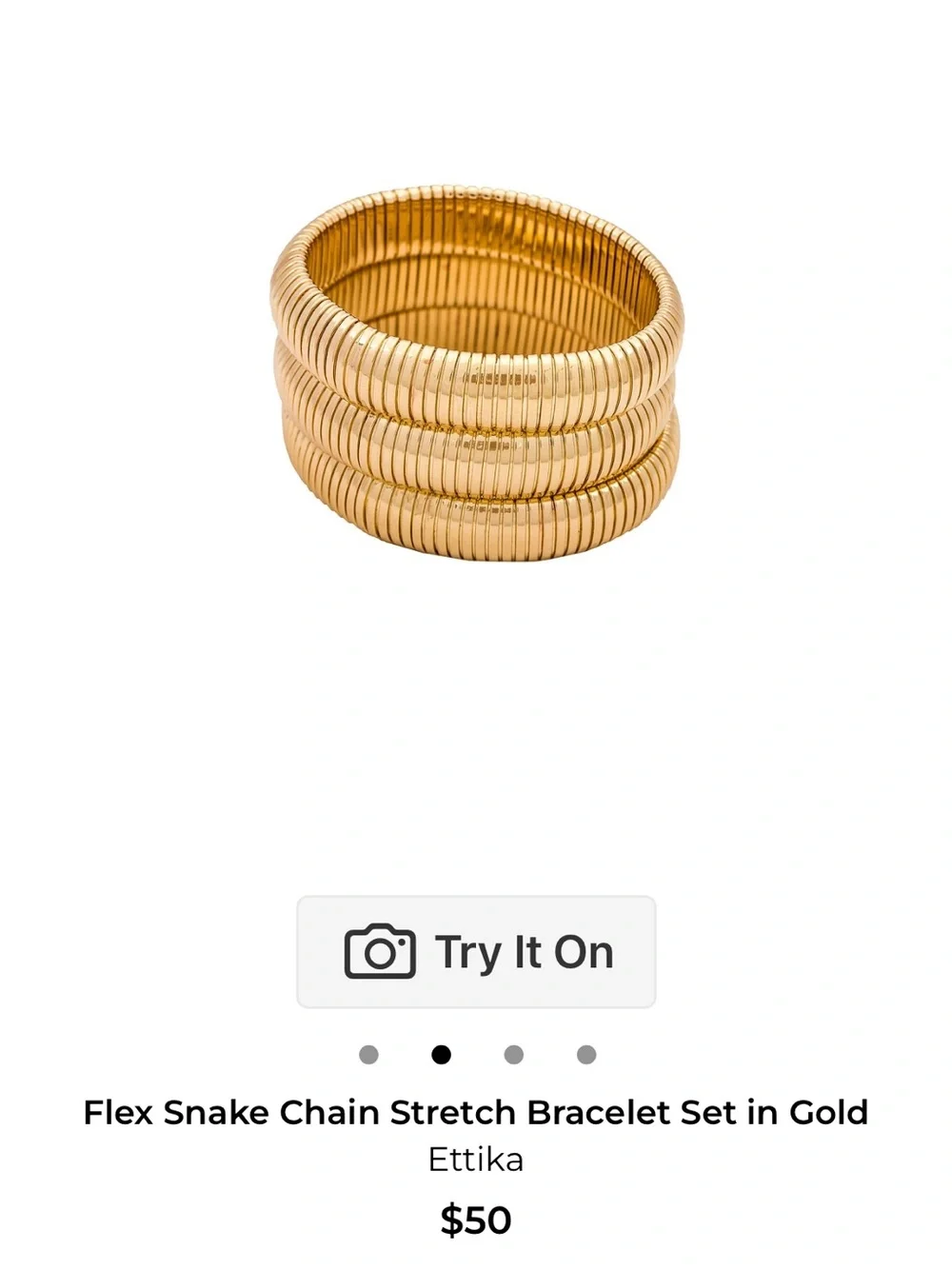 ettika Gold Coil Snake-Style Stretch Bracelet Set